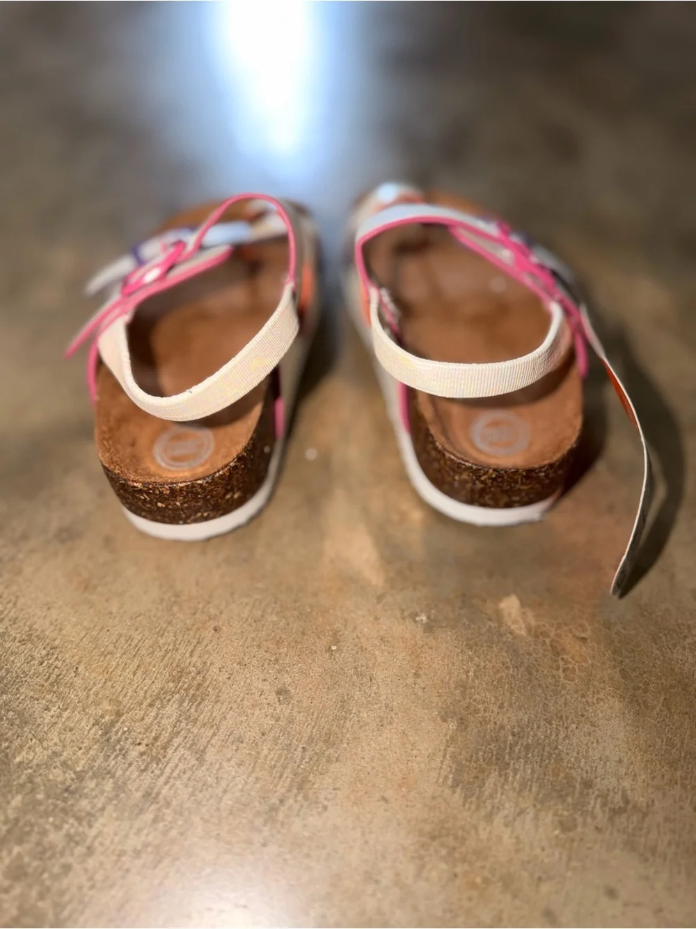 Wonder Nation Girls Iridescent Comfort Footbed Sandals Pink Purple NWT Size 7